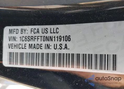 2022 Ram 1500 Big Horn 4X4 5'7 Box из США, поврежденный, VIN 1C6SRFFT0NN119106